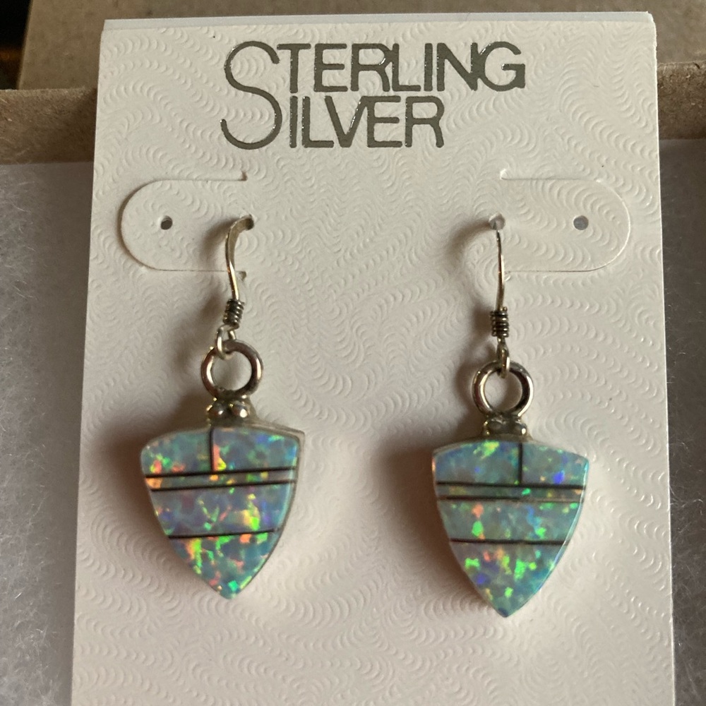 Sterling Silver Opal handmade Earrings